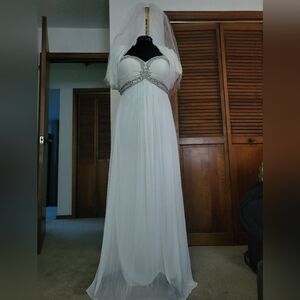 A Beautiful Off White Wedding Dress